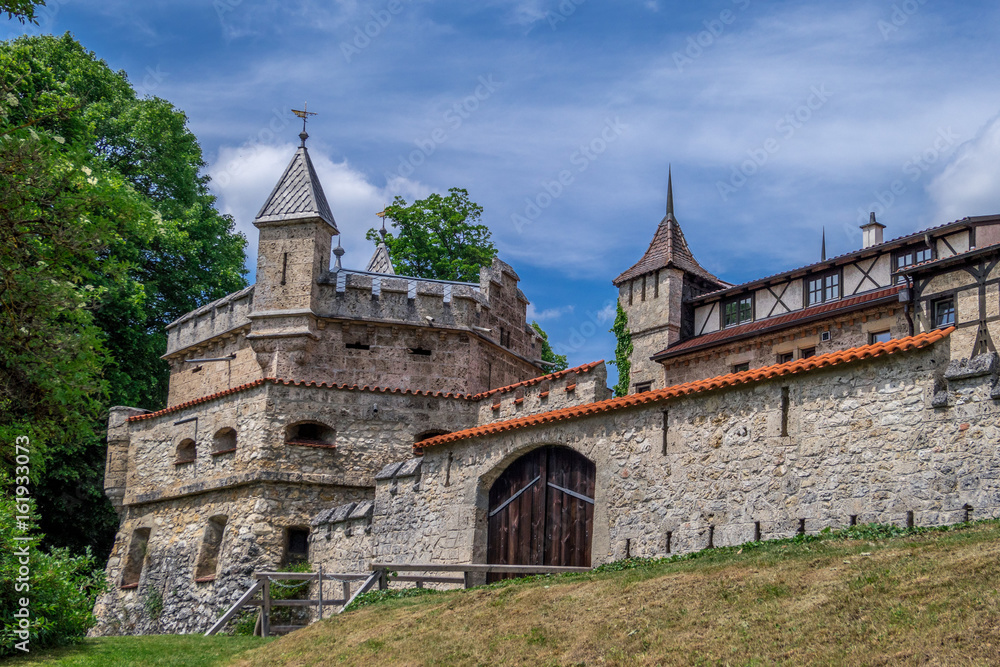Fototapeta premium Schloss Lichtenstein Castle, Honau, Baden-Wurttemberg, Germany, Europe