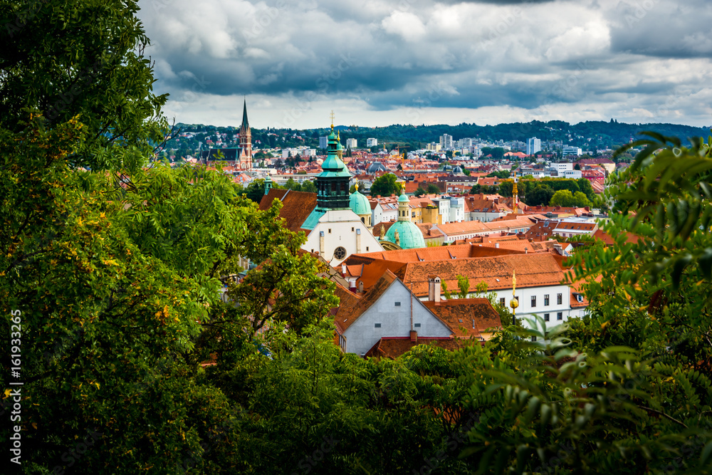 Fototapeta premium Panorama of Graz city in Austria