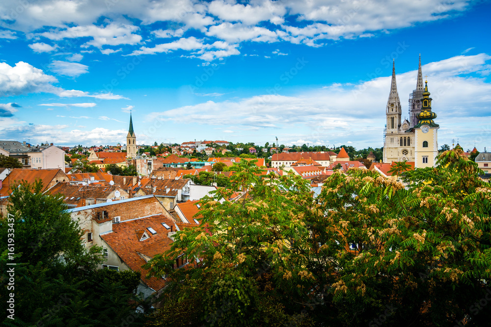 Obraz premium Zagreb capital city of Croatia in summer 