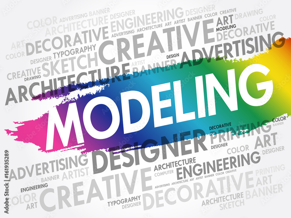 MODELING word cloud, creative business concept background MODELING word cloud, creative business concept background