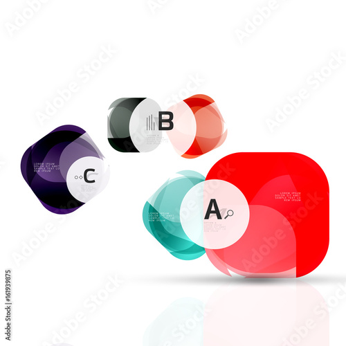 Futuristic flying squares, abstract background template