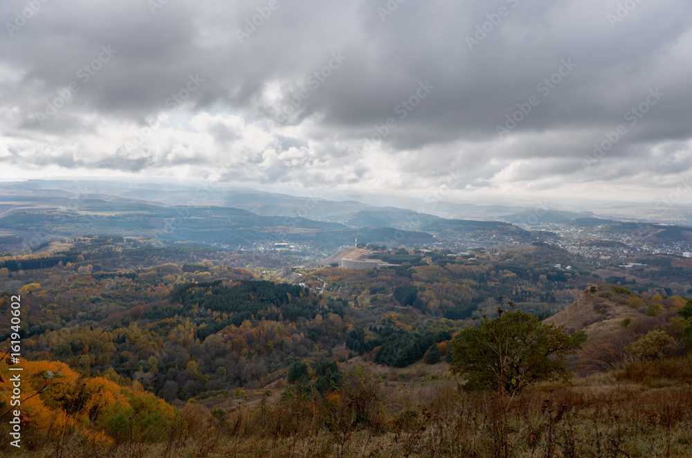 Russia. Stavropol region. Kislovodsk. A view of the city from Mount Maloe Saddle.