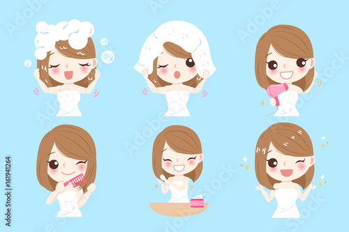 woman with hair care