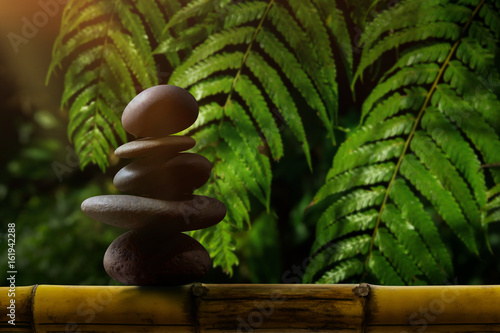 Photography Balance concept between of Life and work present by stack of natural zen rock st