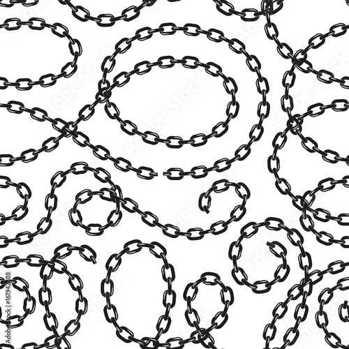 Black and white chains seamless pattern
