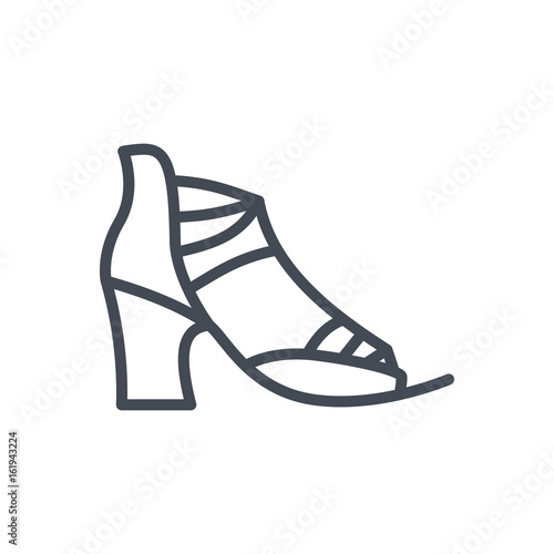 Women shoes clothes line icon
