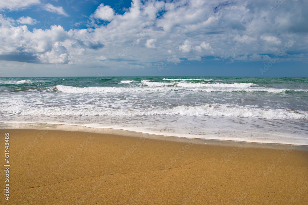 Beautiful view of the ocean and clouds. Travel to the sea Beautiful view of the ocean and clouds. Travel to the sea
