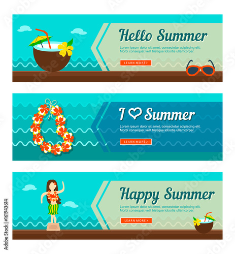 Travel and vacation vector banners