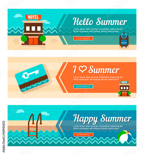 Travel and vacation vector banners