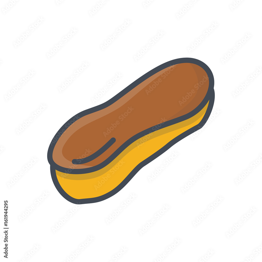 Eclair Bakery Food Colored Icon Eclair Bakery Food Colored Icon