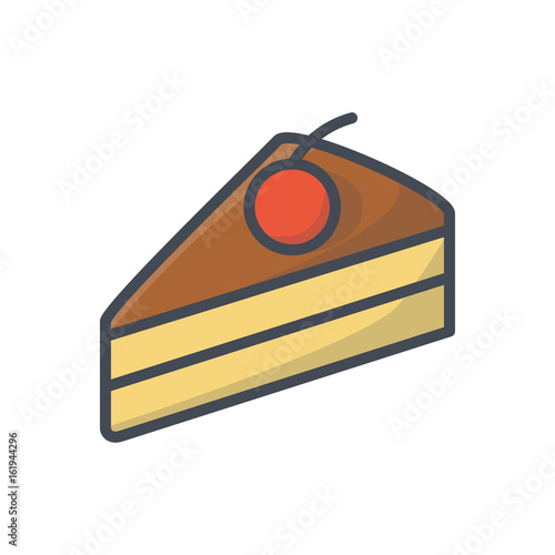 Pie Slice Food Bakery colored icon