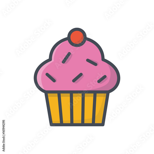 Cupcake bakery food Colored Icon