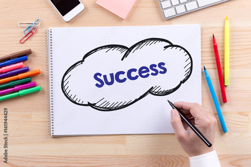 Man with a Notepad written Success Concept Man with a Notepad written Success Concept