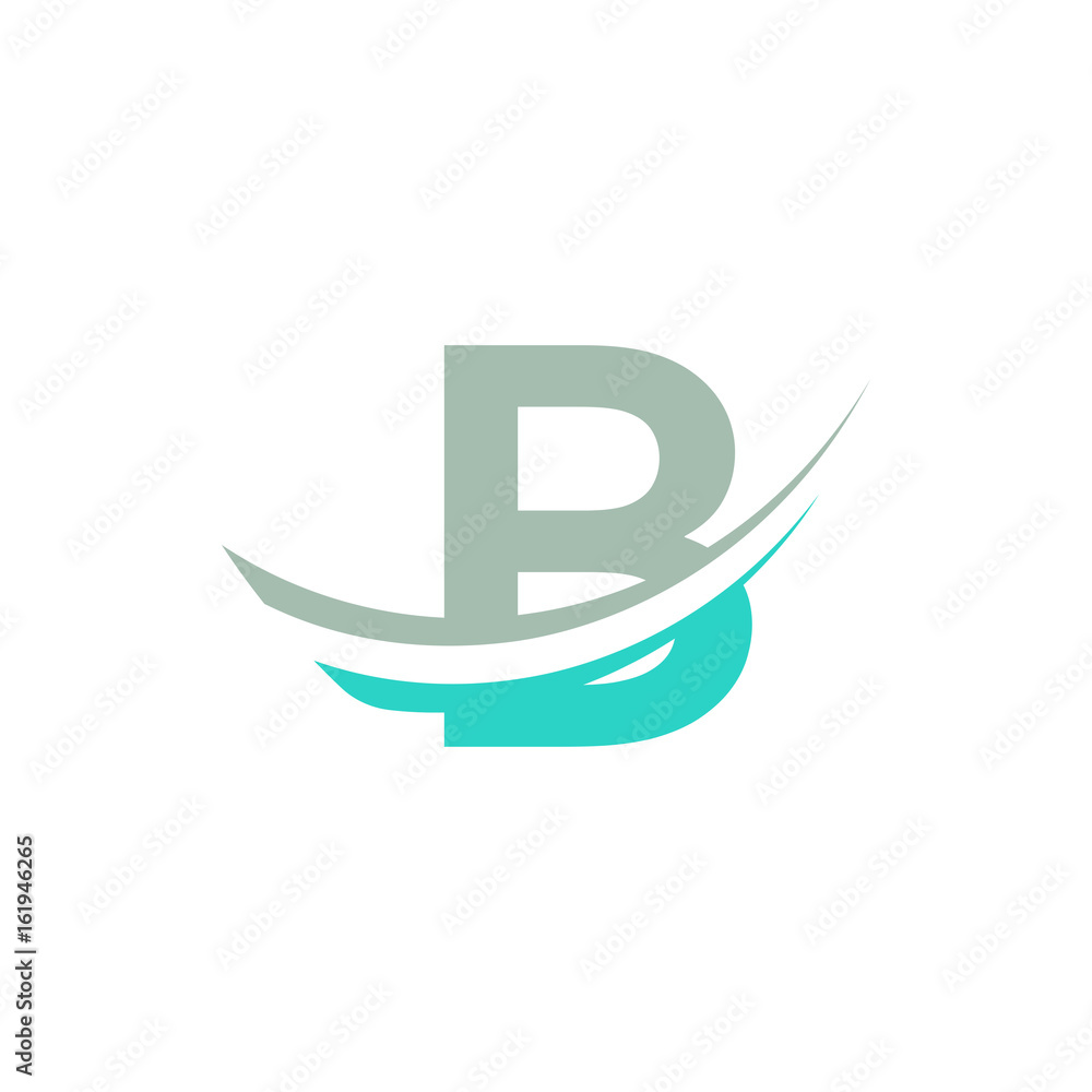 initial letter logo swoosh modern