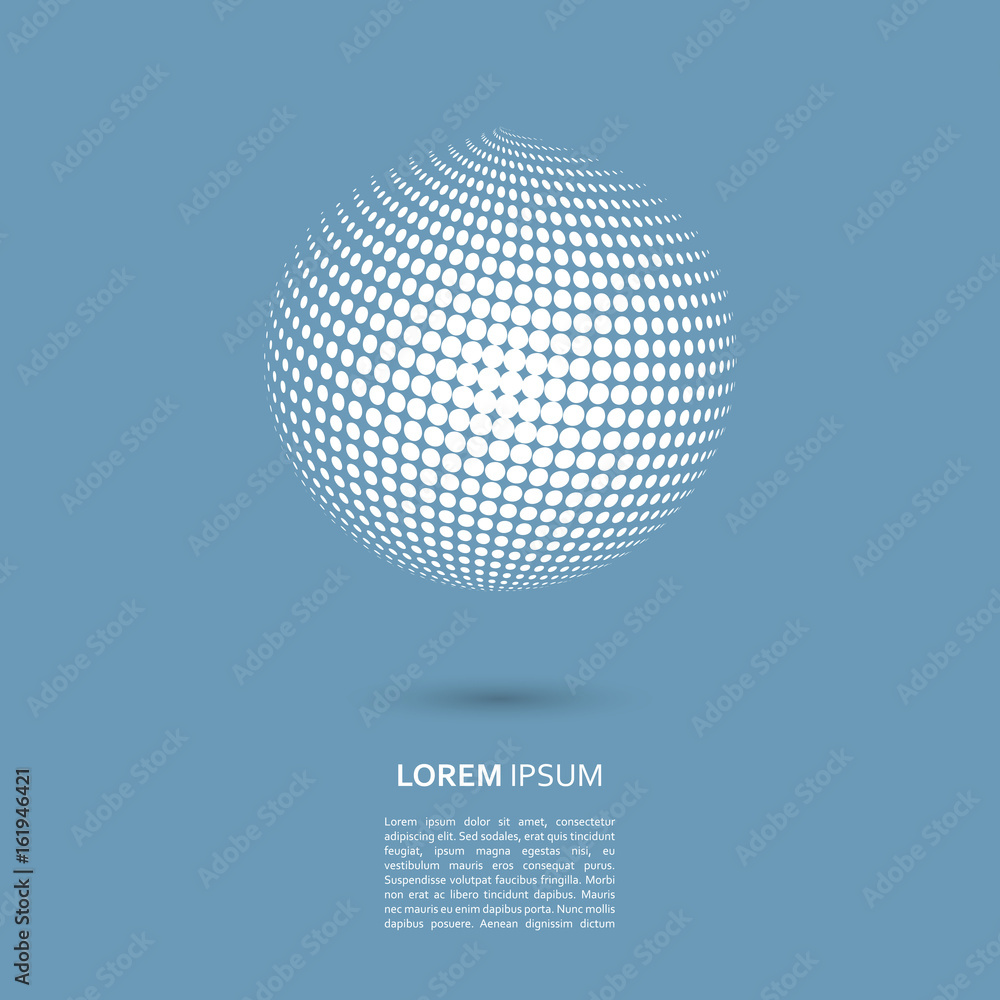 Vector halftone spheres. Design element with shadow Vector halftone spheres. Design element with shadow