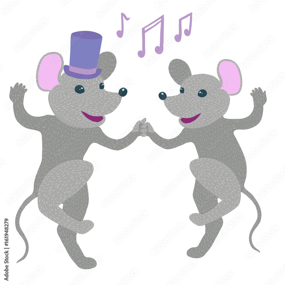 Obraz premium Couple of mice dancing