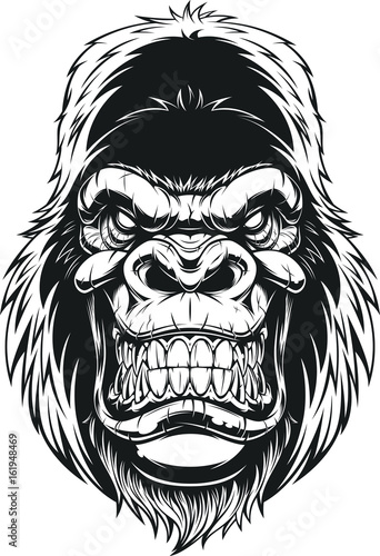 Ferocious gorilla head