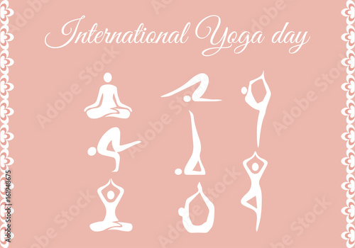 Yoga icons for international yoga day