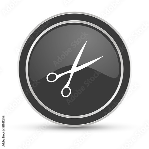 Schwarzer Button - Schere