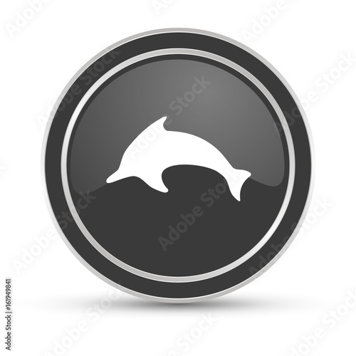 Schwarzer Button - Delfin