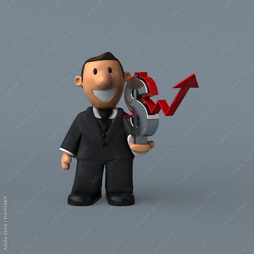 Cartoon businessman - 3D Illustration Cartoon businessman - 3D Illustration