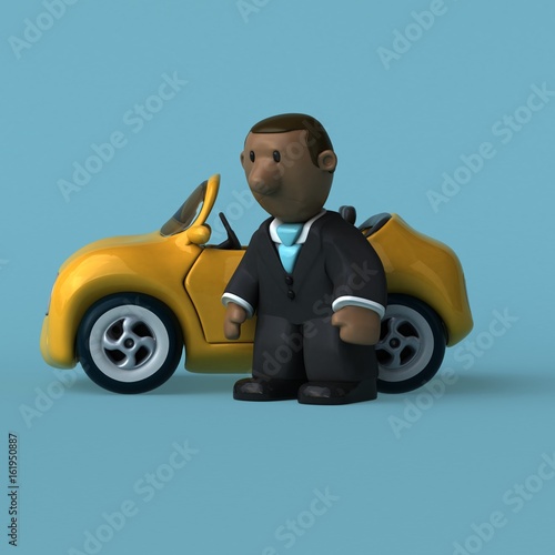 Cartoon businessman - 3D Illustration