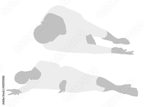 woman silhouette in  Side Sprawl Pose