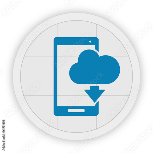 Icon Schaltfläche - Smartphone und Wolke herunterladen