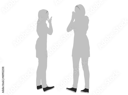 Muslim woman silhouette in pray pose