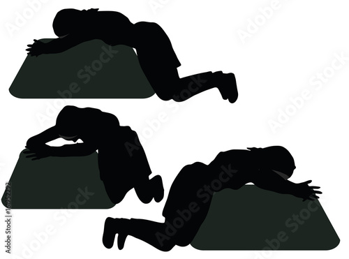 Muslim woman silhouette in pray pose