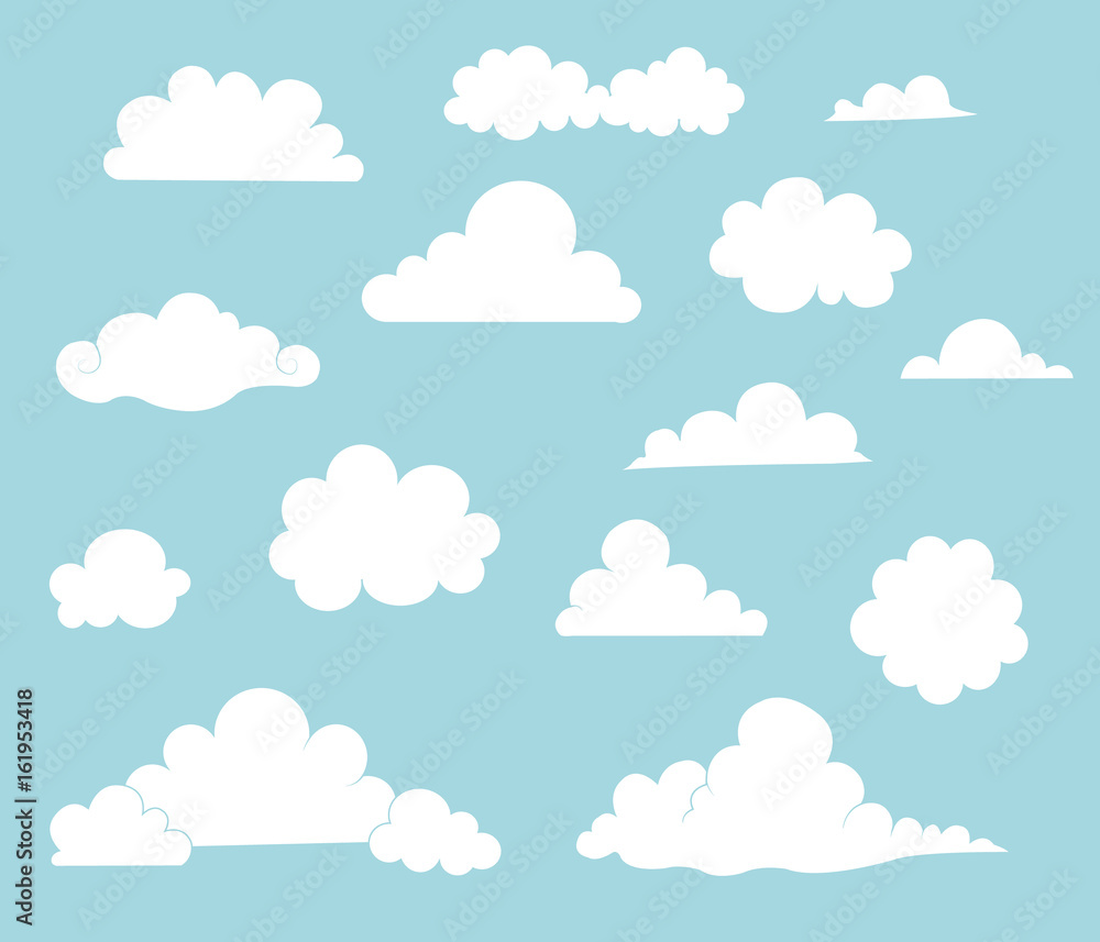 Cartoon Cloud Illustration Set