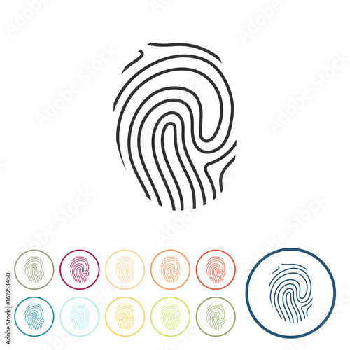 Runde Schaltflächen - Fingerabruck - ID - Sensor