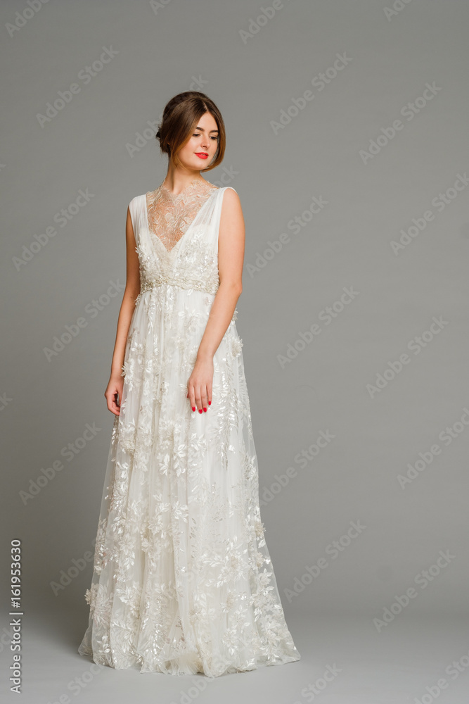 beautiful young bride in white wedding dress beautiful young bride in white wedding dress