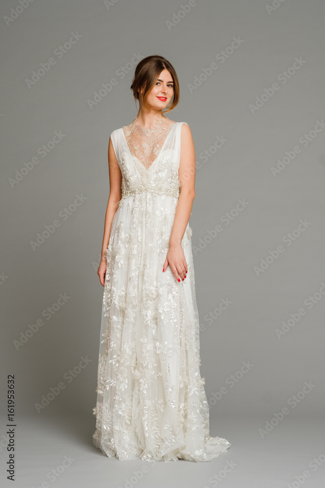 beautiful young bride in white wedding dress beautiful young bride in white wedding dress