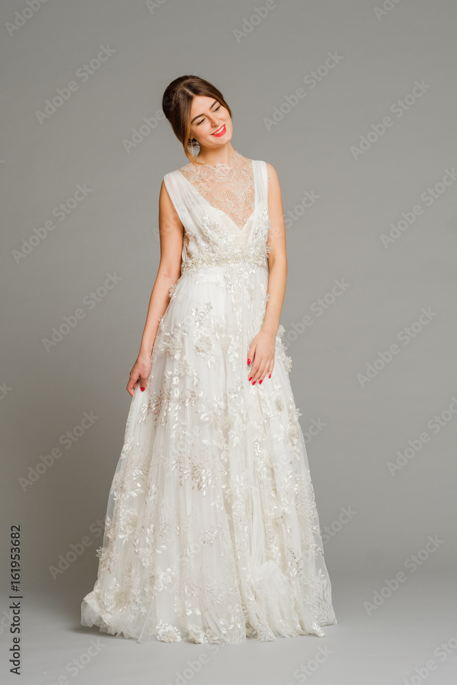 beautiful young bride in white wedding dress beautiful young bride in white wedding dress