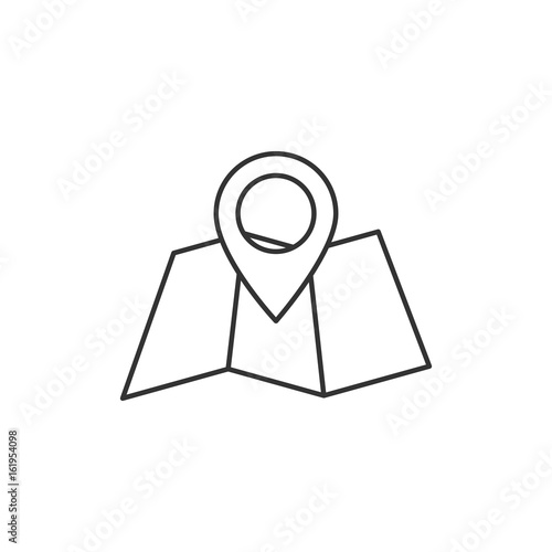 Folded map outline icon