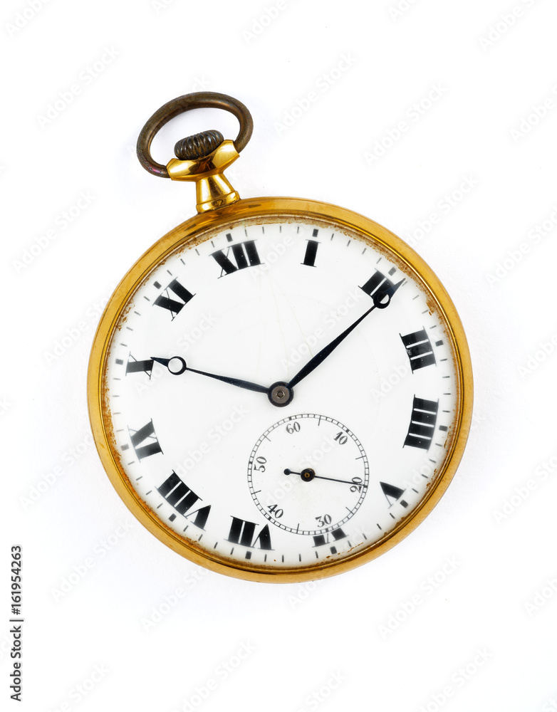 old golden watch isolated old golden watch isolated