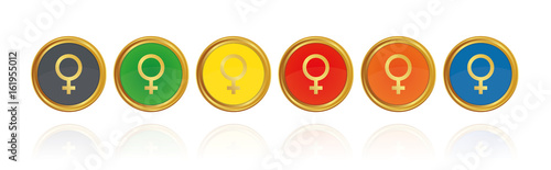 Symbol weiblich - Goldene Buttons