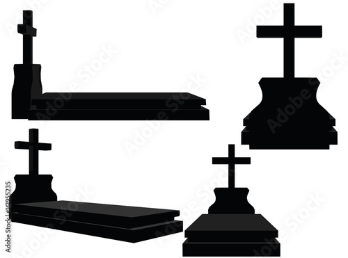 grave silhouette on white background
