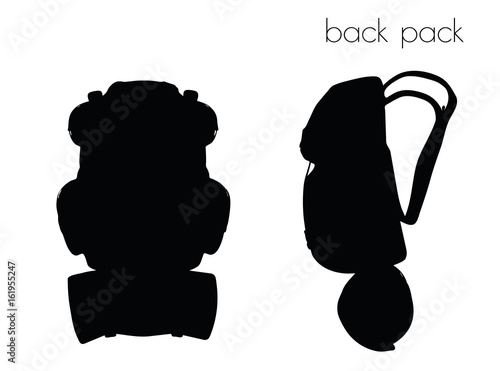 back pack silhouette on white background