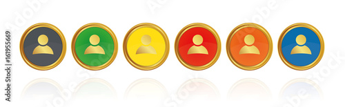 Person - Avatar - Account - Goldene Buttons