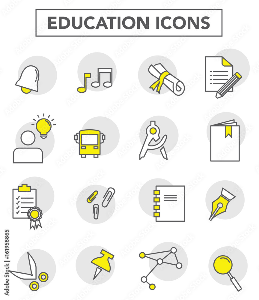 Education icons - obrazy, fototapety, plakaty 