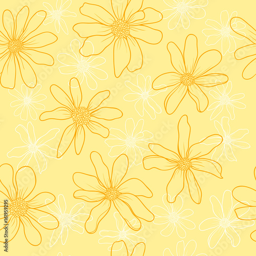 Pattern yellow wildflowers