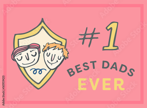 Vector icon set of fathers day greeting card against white background