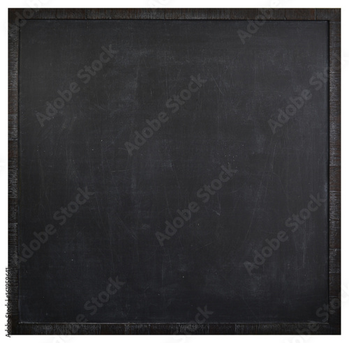 Square blank washed blackboard in dark frame