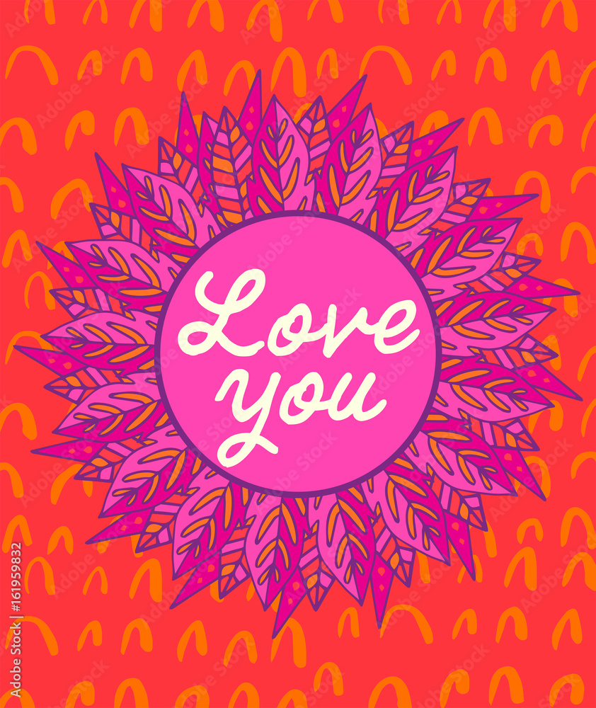 Obraz premium Vector of mothers day card with love you message