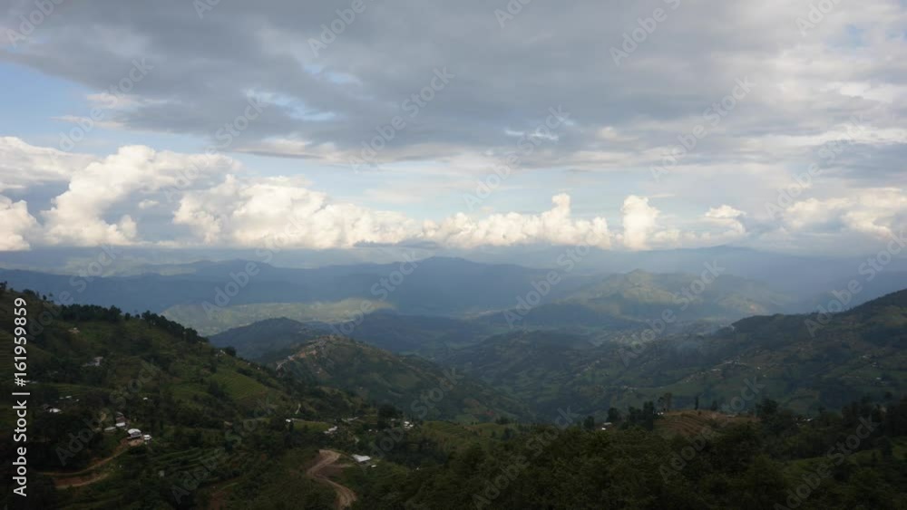 cloud moving over the mountains in Nagarkot Nepal cloud moving over the mountains in Nagarkot Nepal