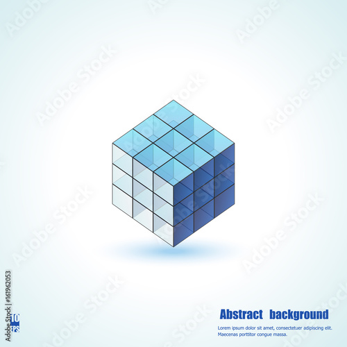 Abstract background with 3d cubes. Eps10 Vector illustration