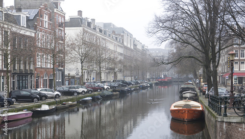 Photography Amsterdam street during winter