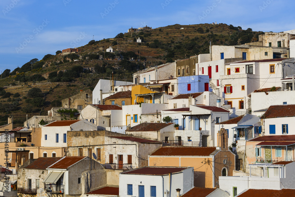 View of Ioulida village on Kea island in Greece.
